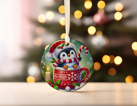 PENGUIN IN MUG ORNAMENT