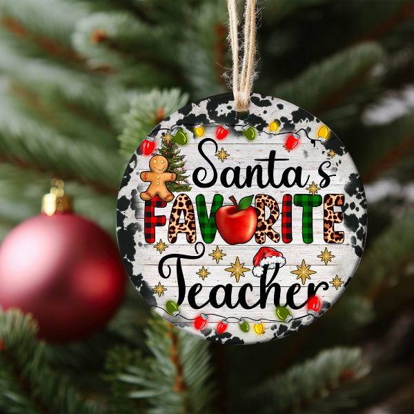 SANTA'S FAVORITE TEACHER ORNAMENT