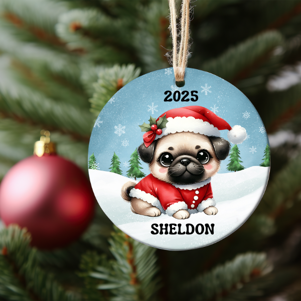 PERSONALIZED BULL DOG ORNAMENT