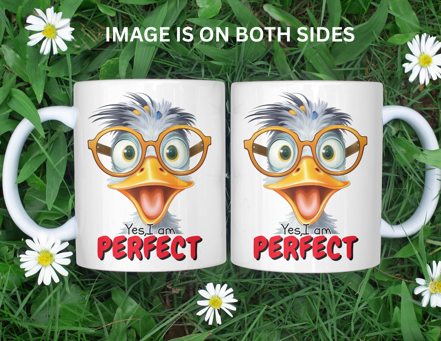 YES I AM PERFECT DUCK MUG