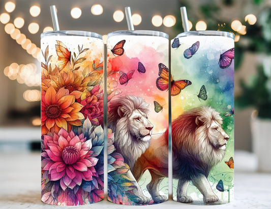 FLORAL LION TUMBLER