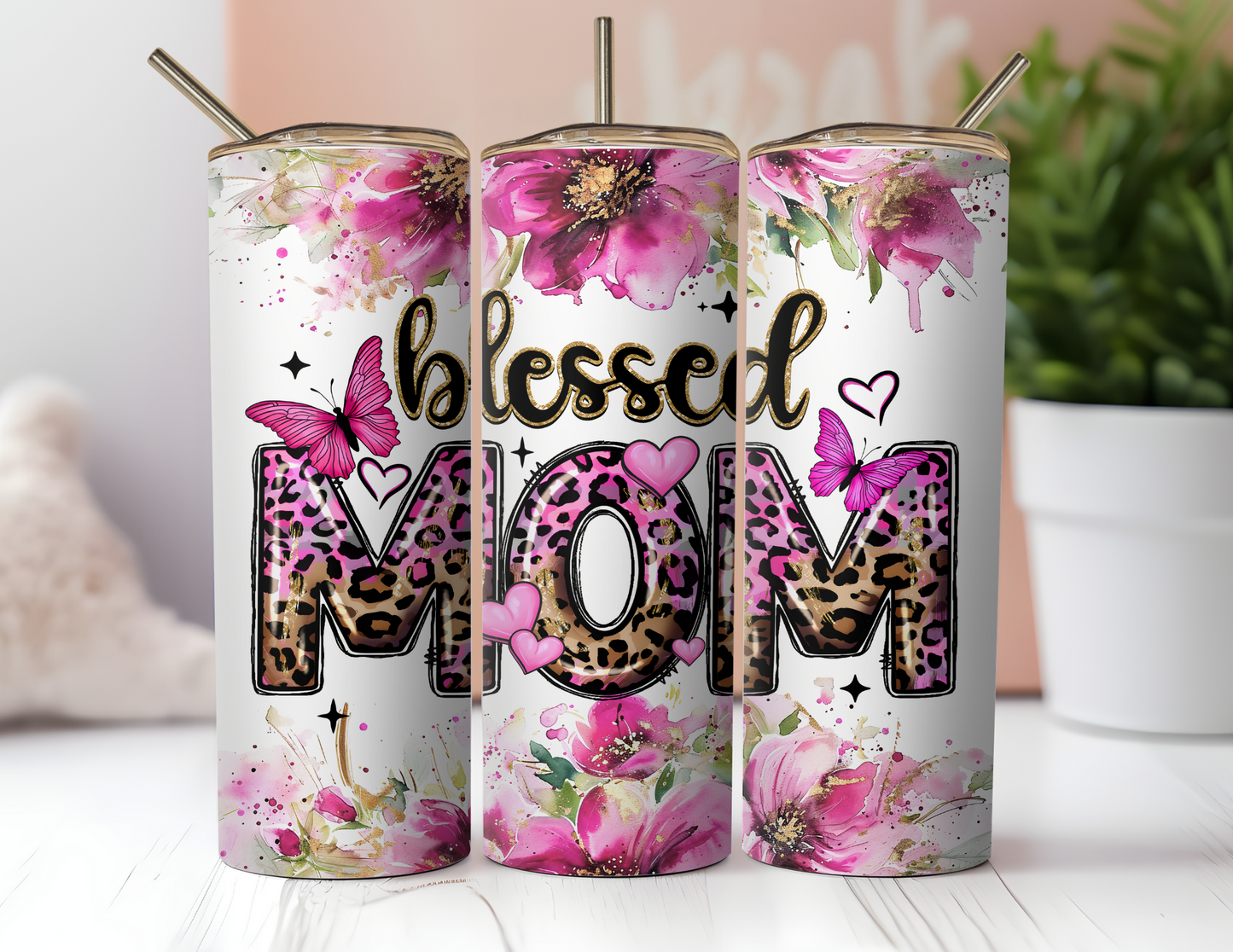 BLESSED MOM TUMBLER