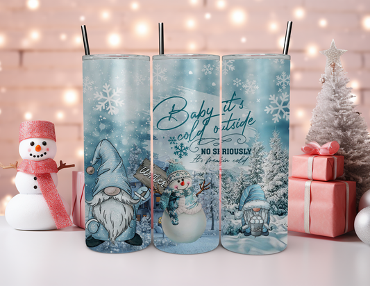 BABY ITS COLD OUTSIDE GNOMES TUMBLER