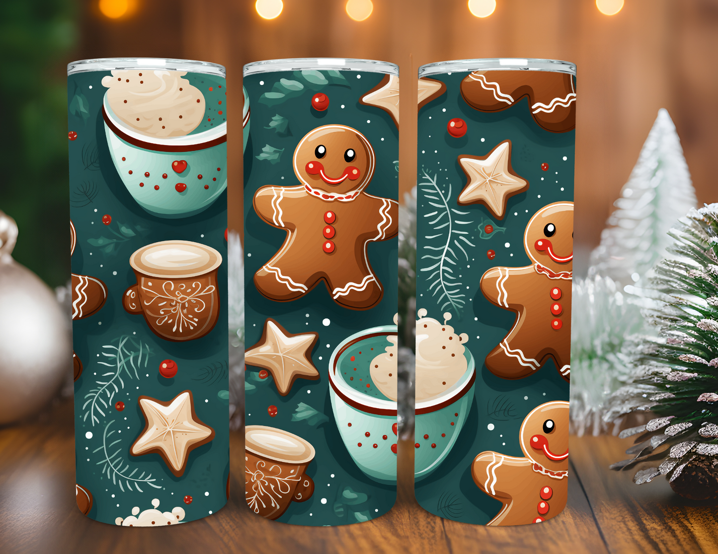 GINGERBREAD AND STARS TUMBLER