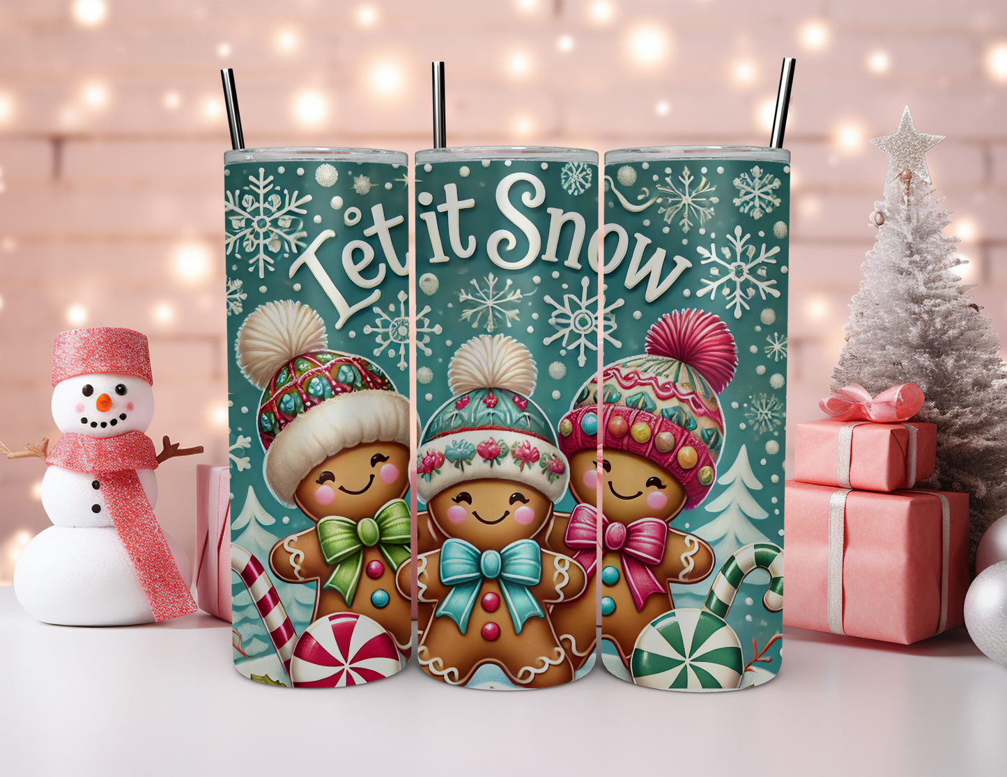 LET IT SNOW GINGERBREAD TUMBLER