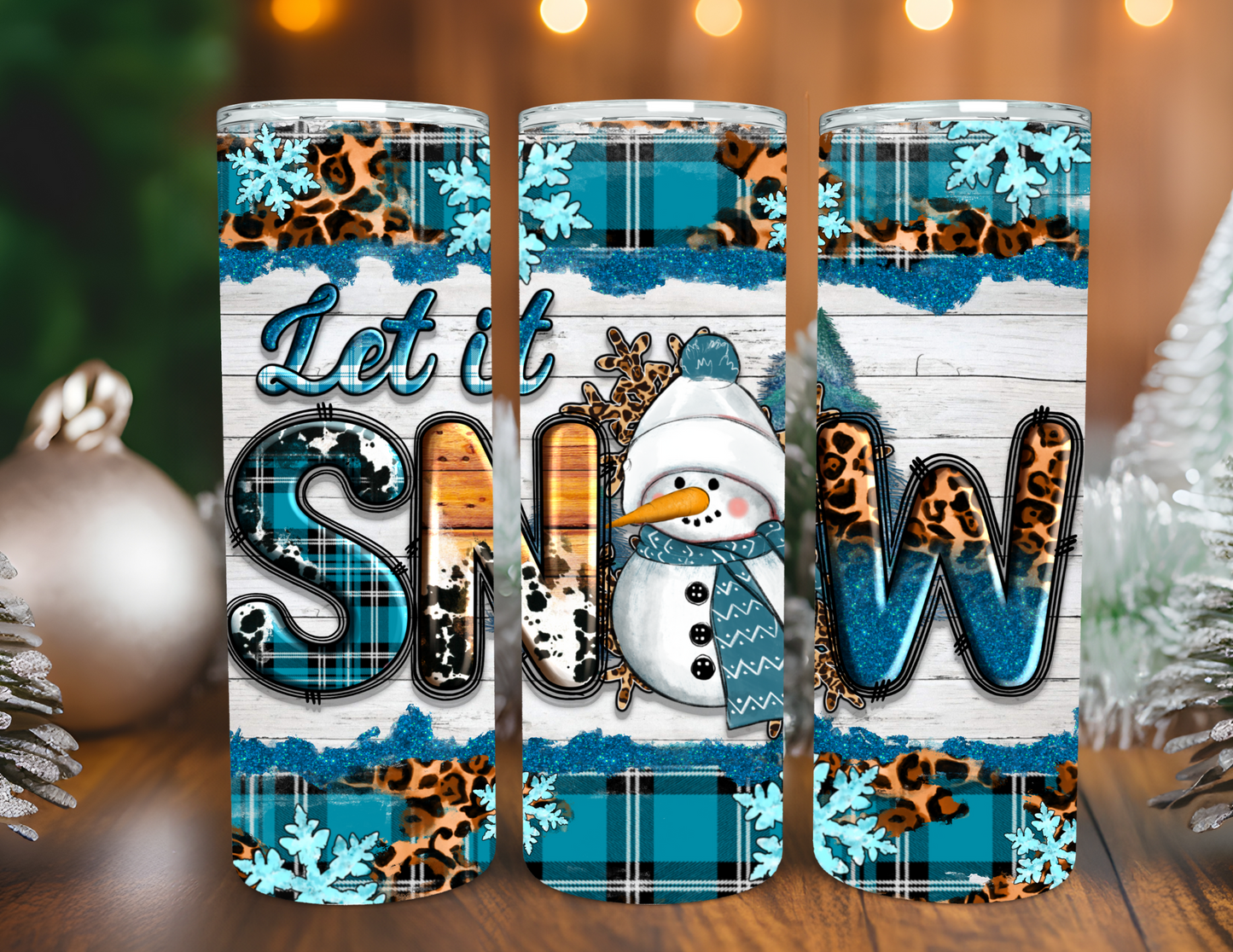 LET IT SNOW BLUE TUMBLER