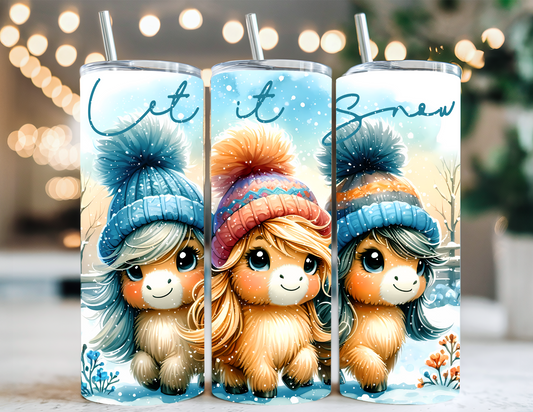 HORSE LET IT SNOW TUMBLER
