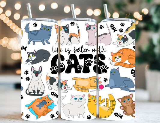 LIFE IS BETTER WITH CATS TUMBLER
