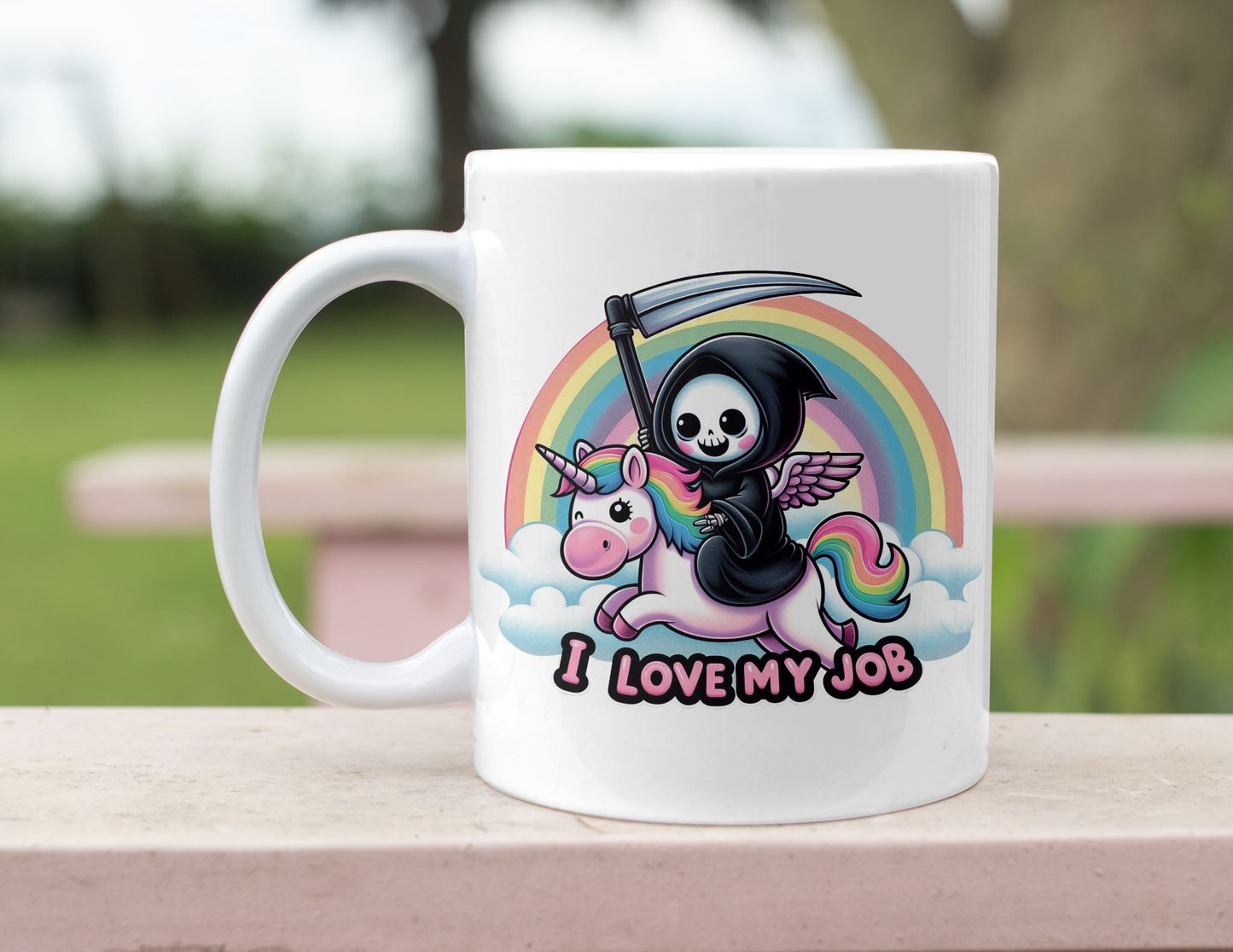 I LOVE MY JOB GRIM REAPER MUG