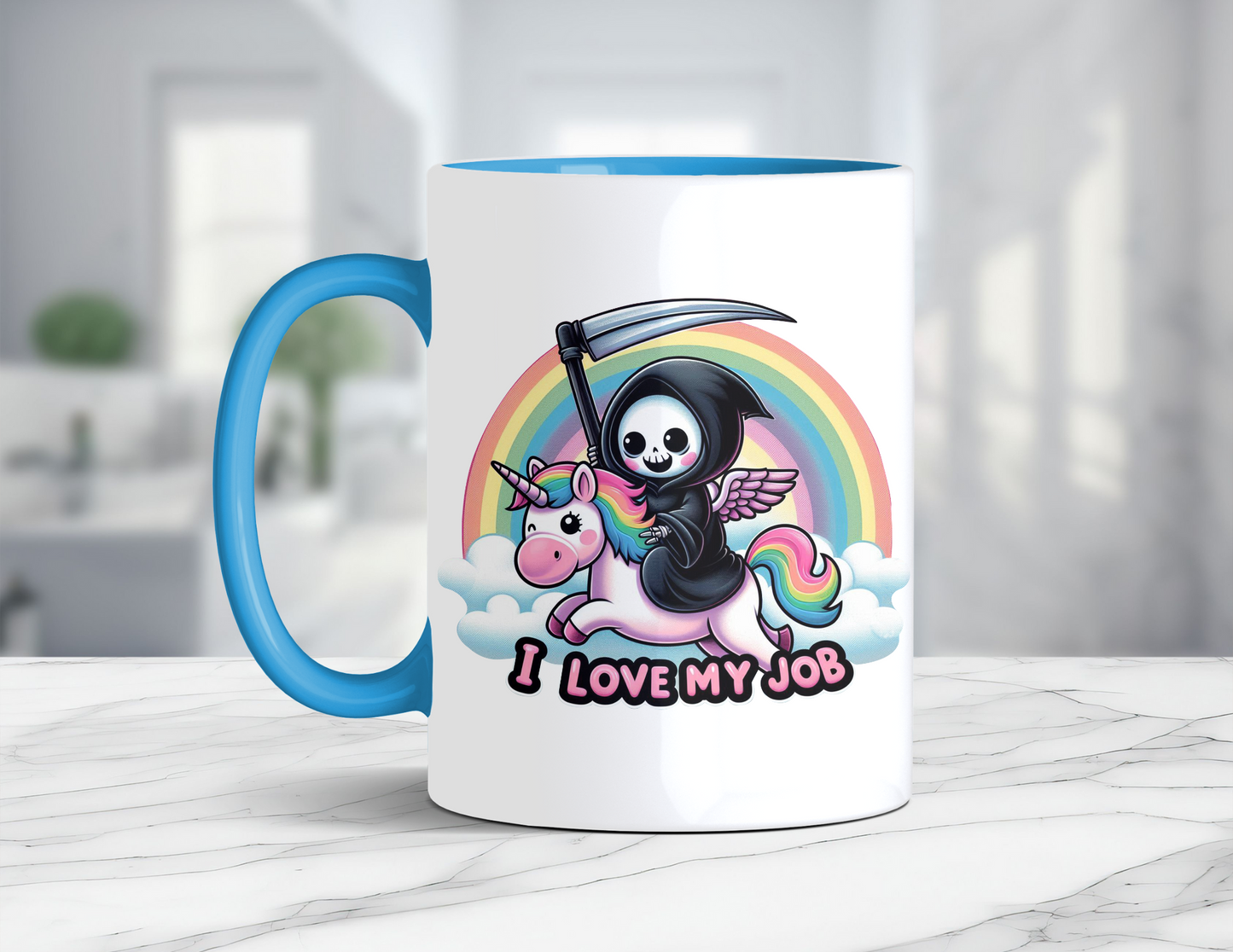 I LOVE MY JOB GRIM REAPER MUG