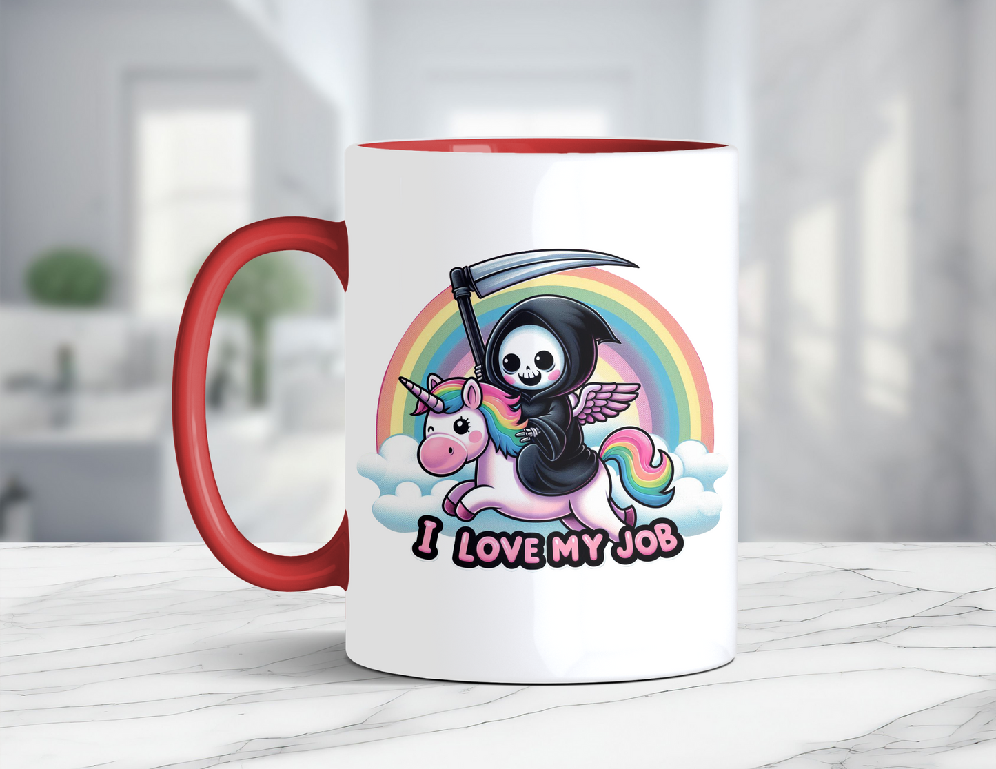 I LOVE MY JOB GRIM REAPER MUG