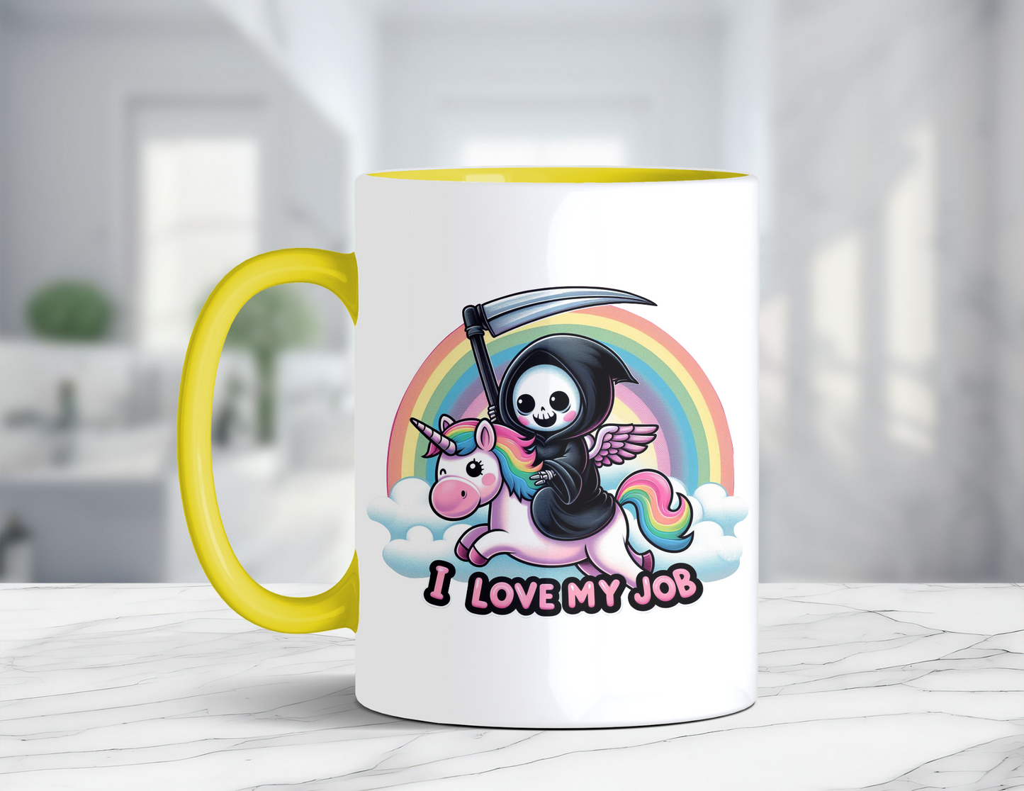 I LOVE MY JOB GRIM REAPER MUG