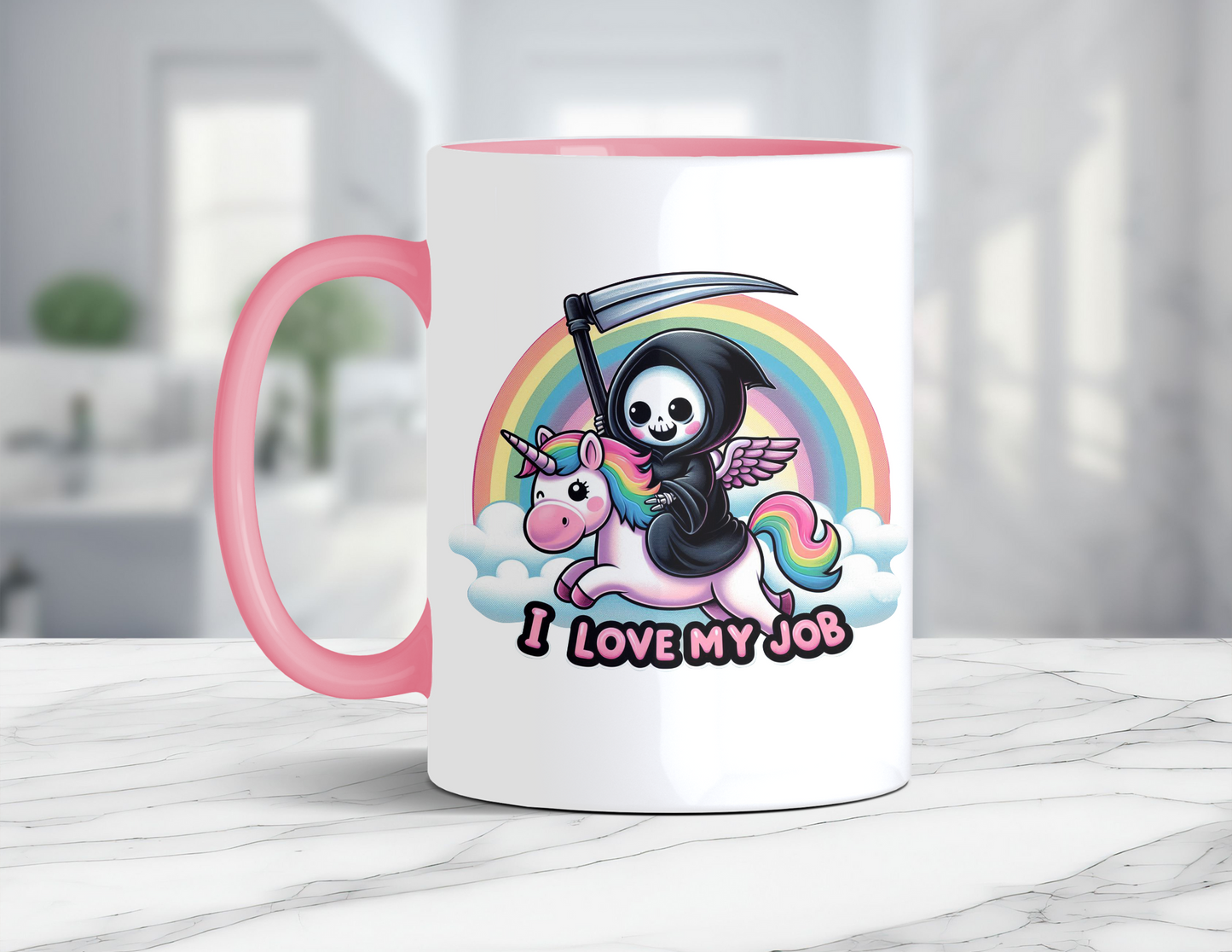 I LOVE MY JOB GRIM REAPER MUG