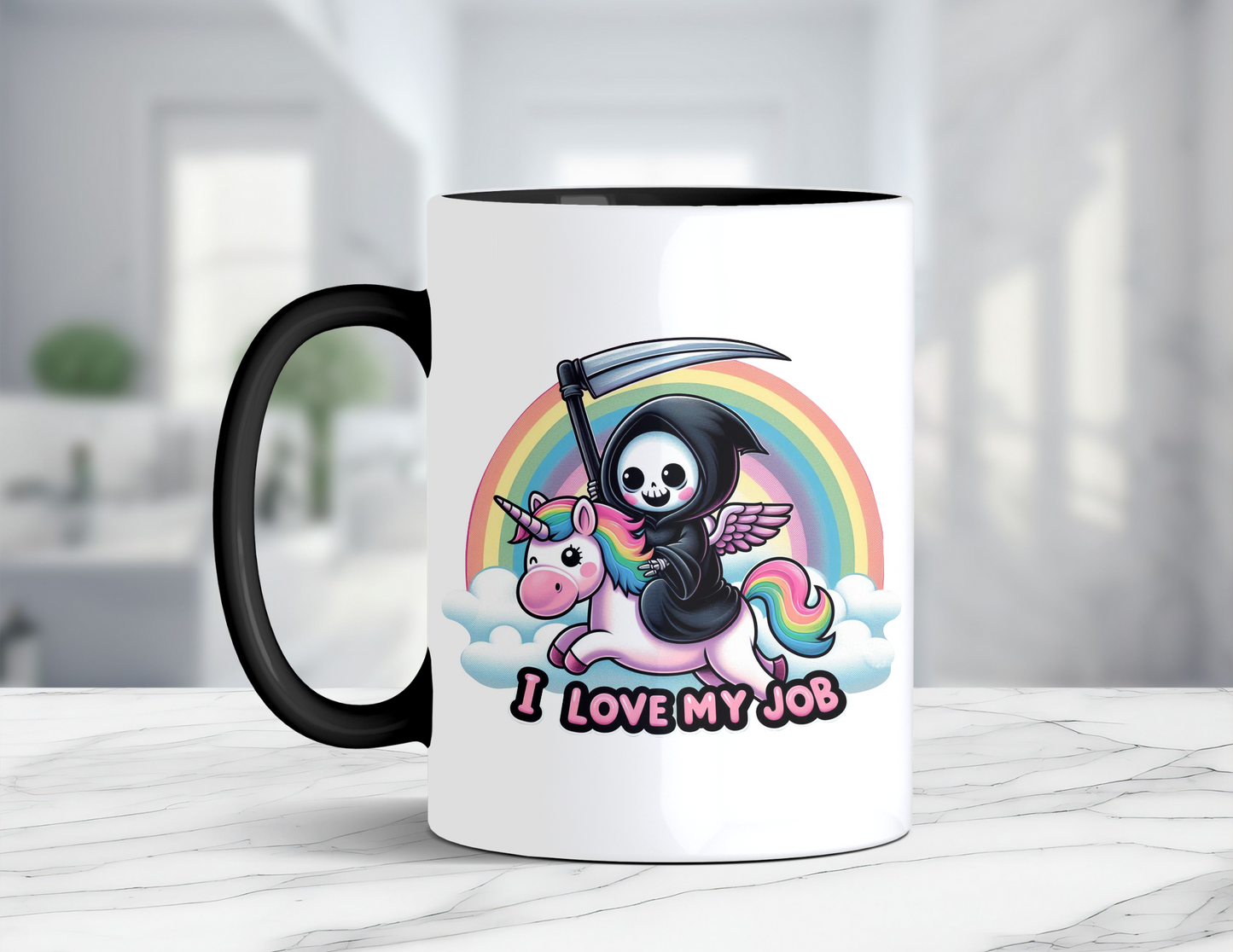 I LOVE MY JOB GRIM REAPER MUG