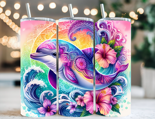 FLORAL DOLPHIN TUMBLER