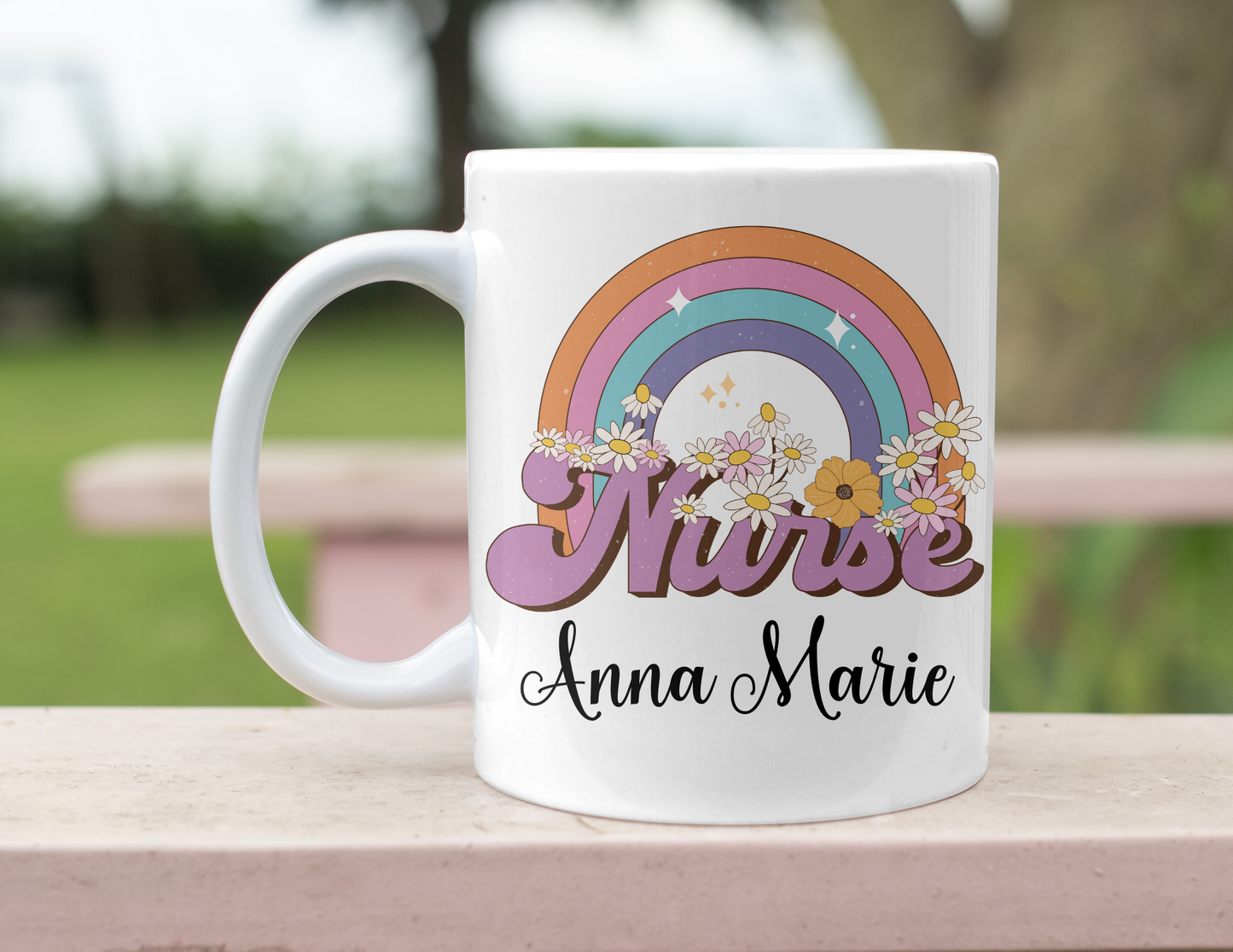 PERSONALIZED NURSE RAINBOW MUG