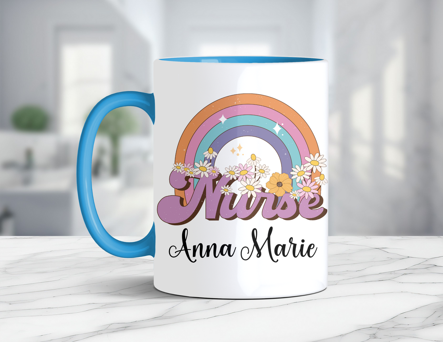 PERSONALIZED NURSE RAINBOW MUG