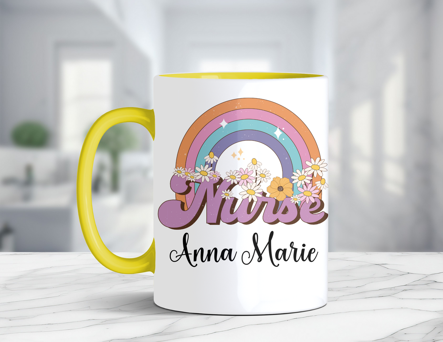 PERSONALIZED NURSE RAINBOW MUG