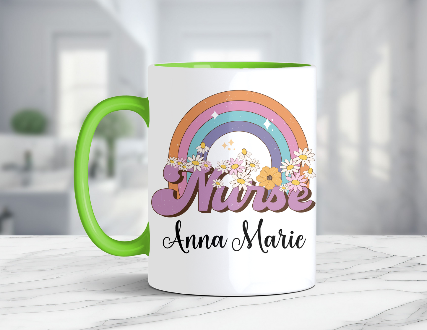 PERSONALIZED NURSE RAINBOW MUG