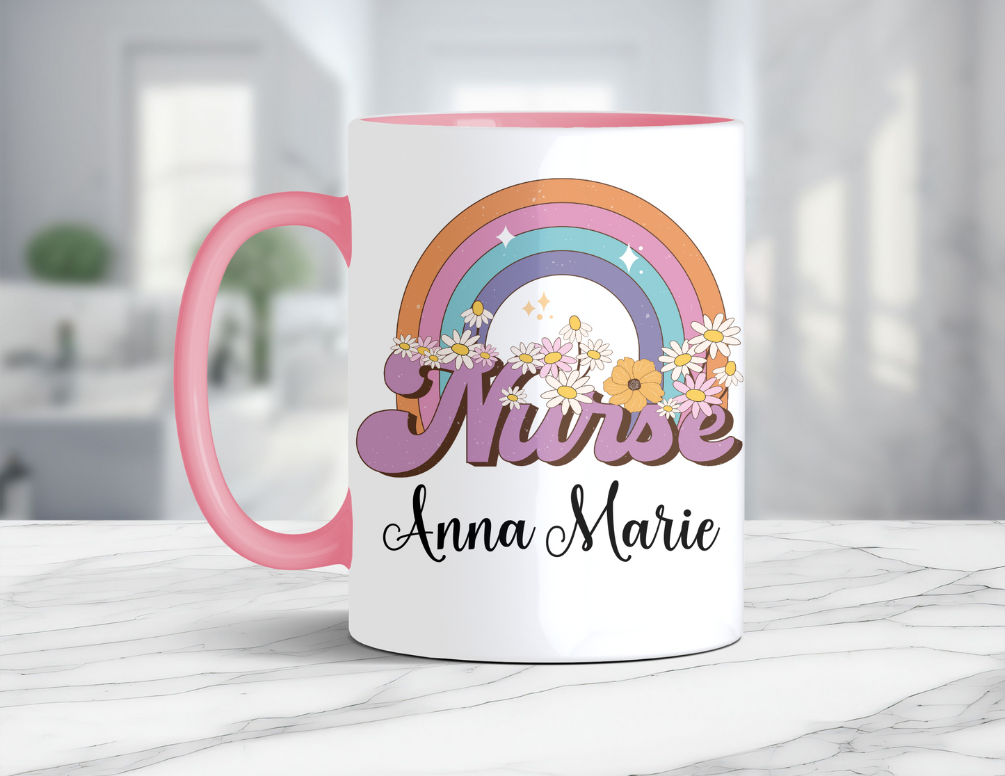PERSONALIZED NURSE RAINBOW MUG