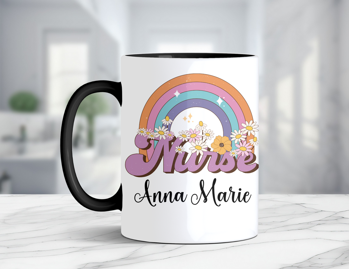 PERSONALIZED NURSE RAINBOW MUG