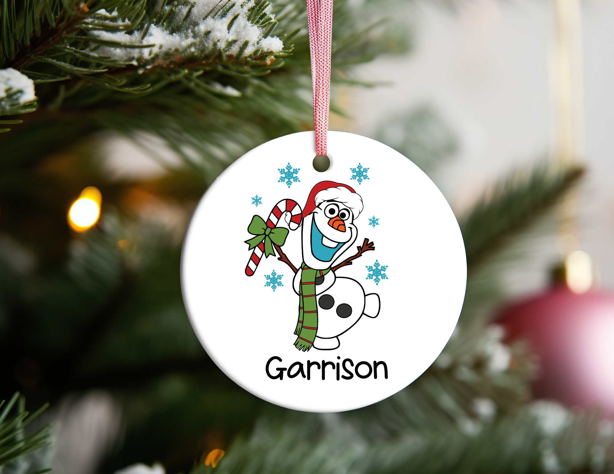 PERSONALIZED OLAF ORNAMENT – KrazyCupDesigns