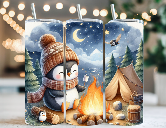 PENGUIN BY CAMPFIRE TUMBLER