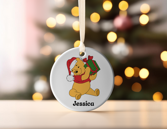 PERSONALIZED POOH BEAR ORNAMENT