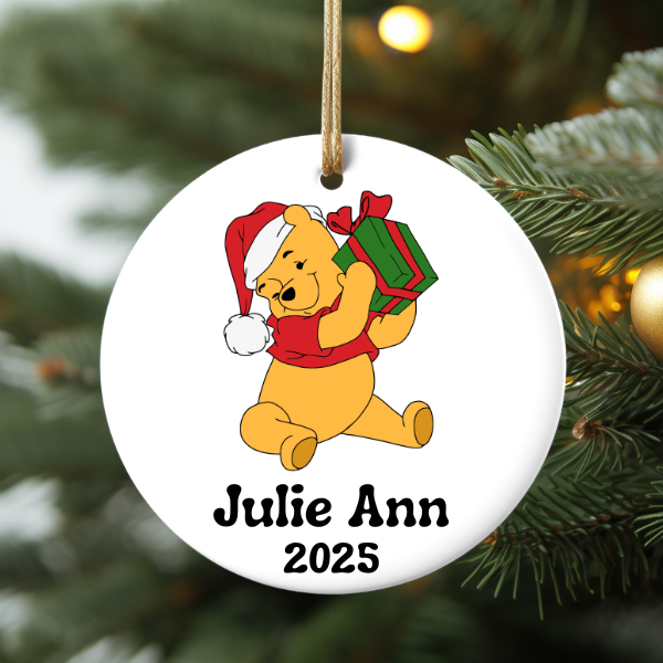PERSONALIZED POOH BEAR ORNAMENT
