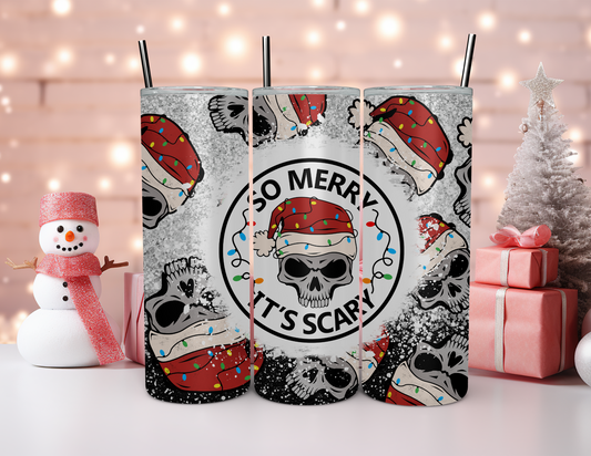 SKULLS SO MERRY CHRISTMAS TUMBLER