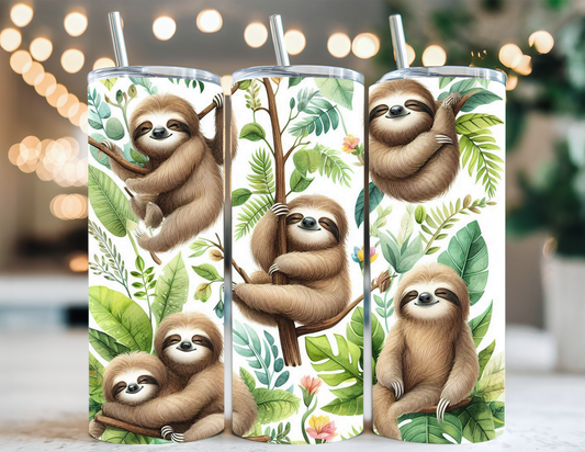 SLOTHS WATERCOLOR TUMBLER