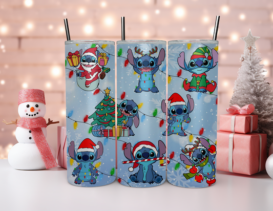 STITCH AND FRIENDS CHRISTMAS TUMBLER