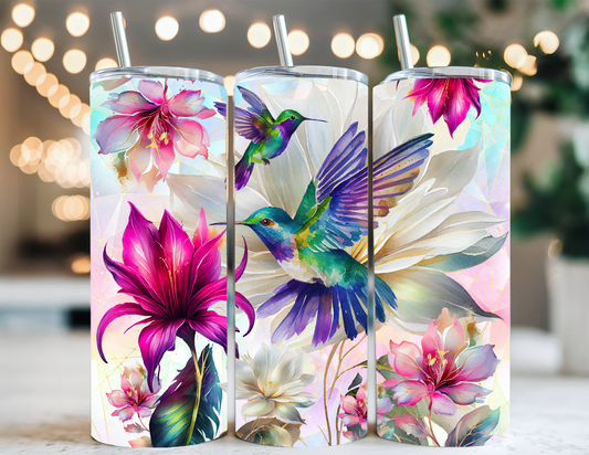 WATERCOLOR HUMMINGBIRD TUMBLER