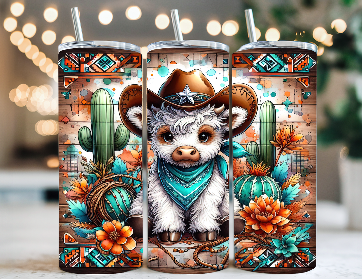 WESTERN HIGHLAND COW TUMBLER