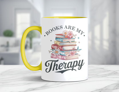 BOOKS ARE MY THERAPY MUG