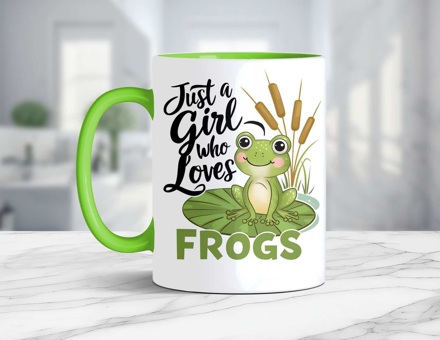 JUST A GIRL WHO LOVES FROGS MUG
