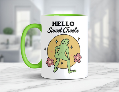 HELLO SWEET CHEEKS FROG MUG