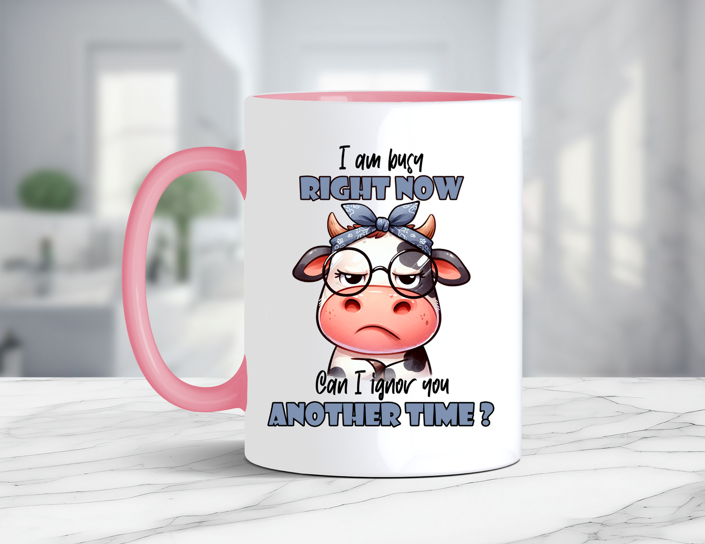 BUSY RIGHT NOW COW MUG