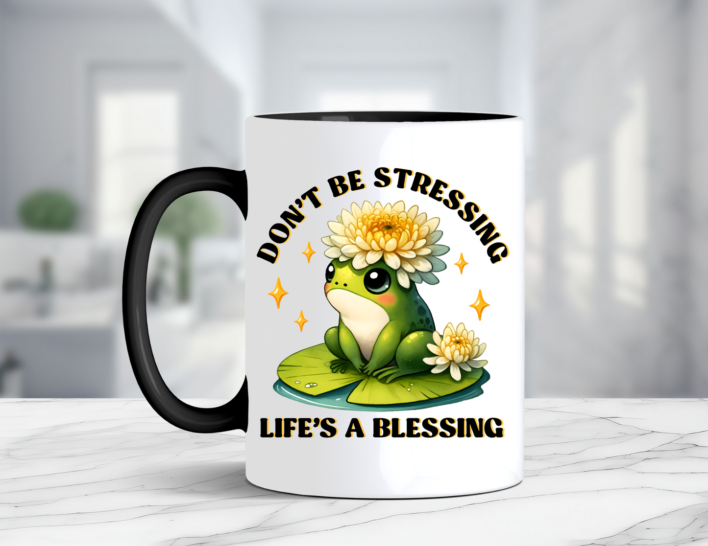 LIFE'S A BLESSING FROG MUG