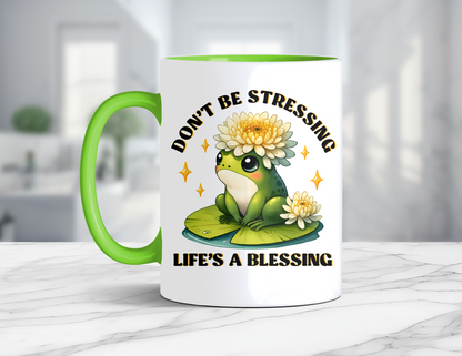 LIFE'S A BLESSING FROG MUG