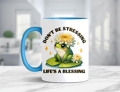 LIFE'S A BLESSING FROG MUG