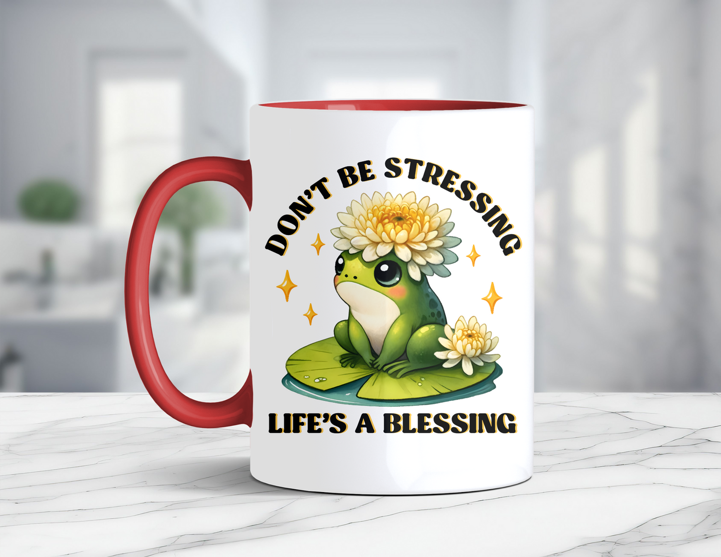 LIFE'S A BLESSING FROG MUG