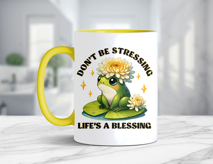 LIFE'S A BLESSING FROG MUG