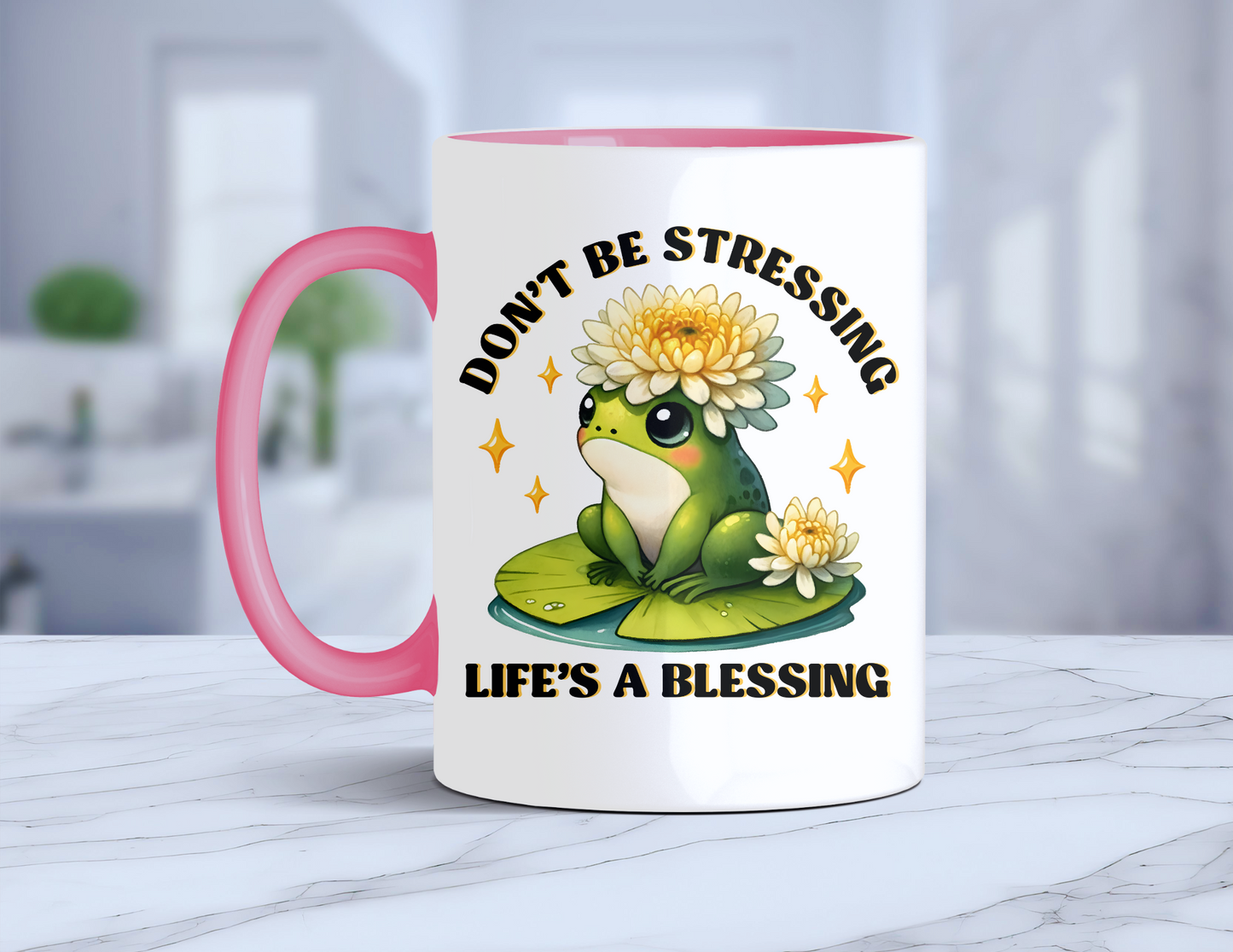 LIFE'S A BLESSING FROG MUG