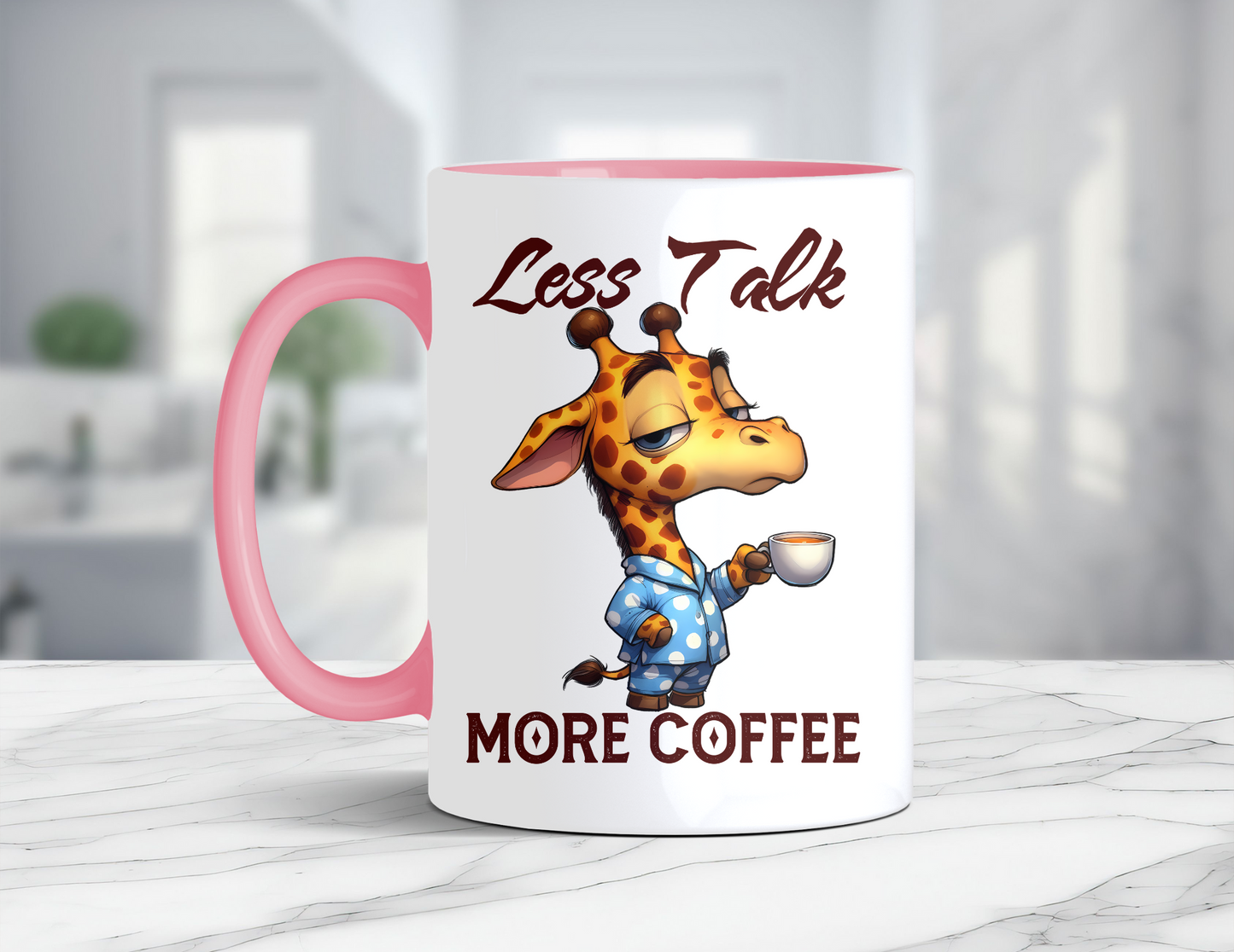 LESS TALK MORE COFFEE GIRAFFE MUG