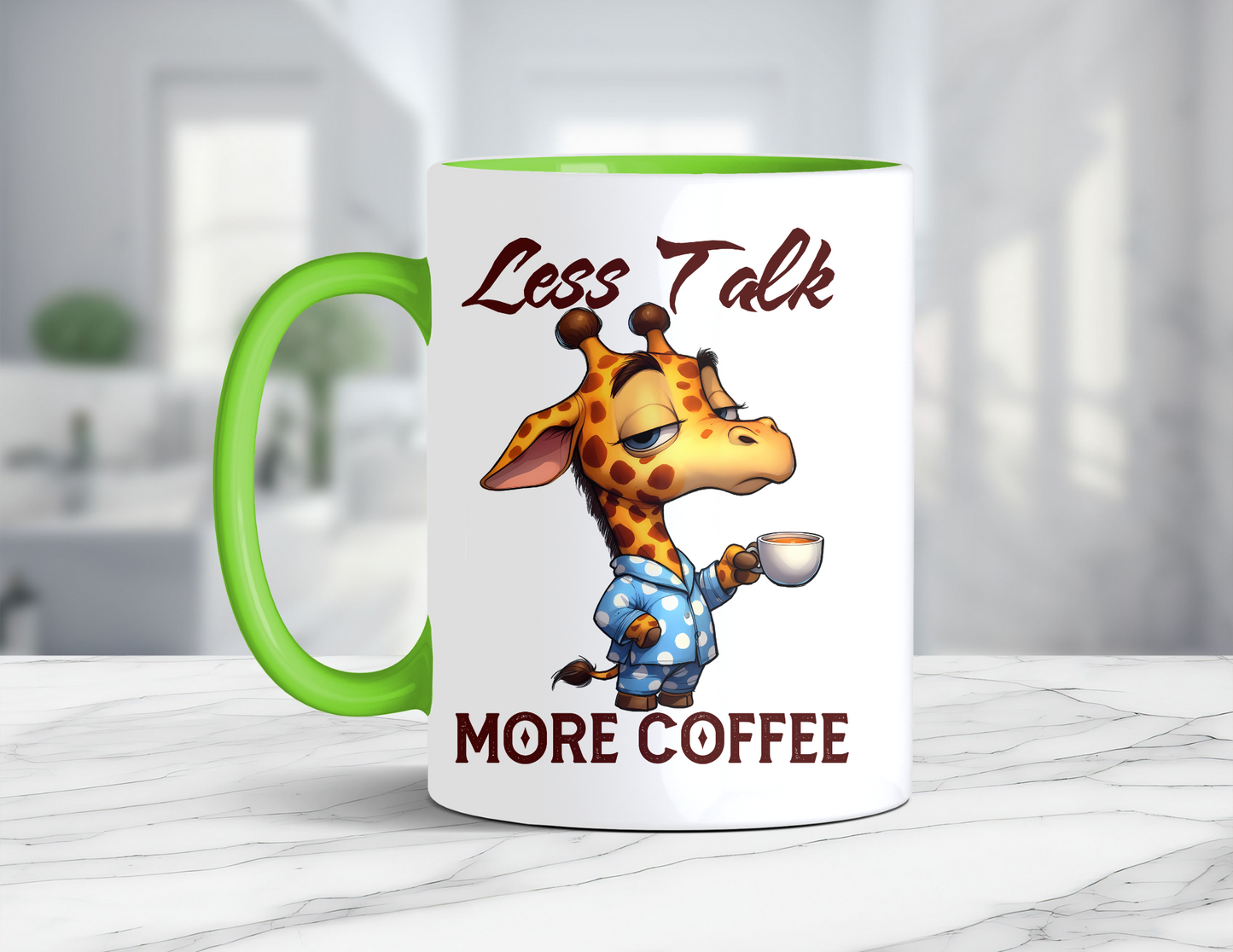 LESS TALK MORE COFFEE GIRAFFE MUG