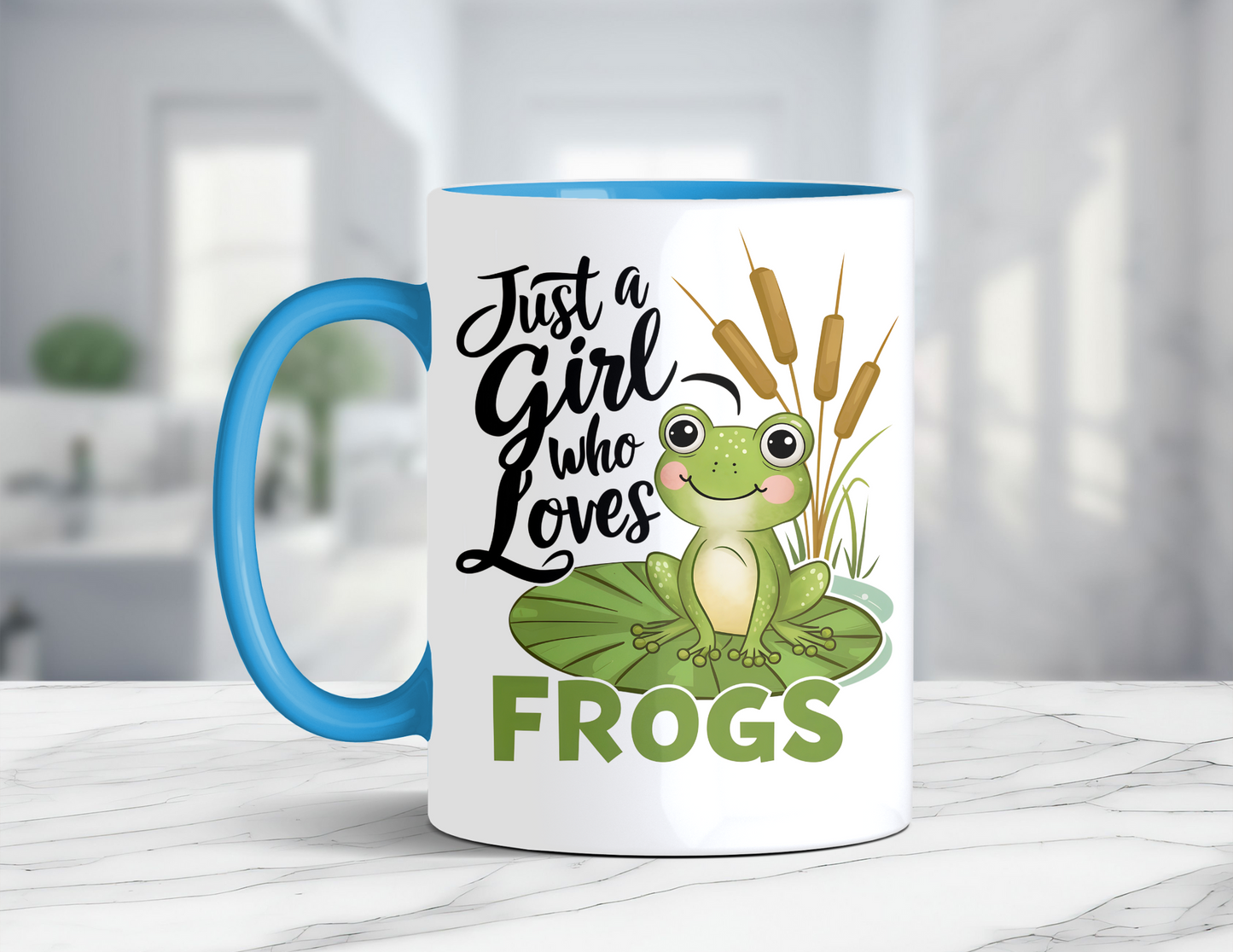 JUST A GIRL WHO LOVES FROGS MUG