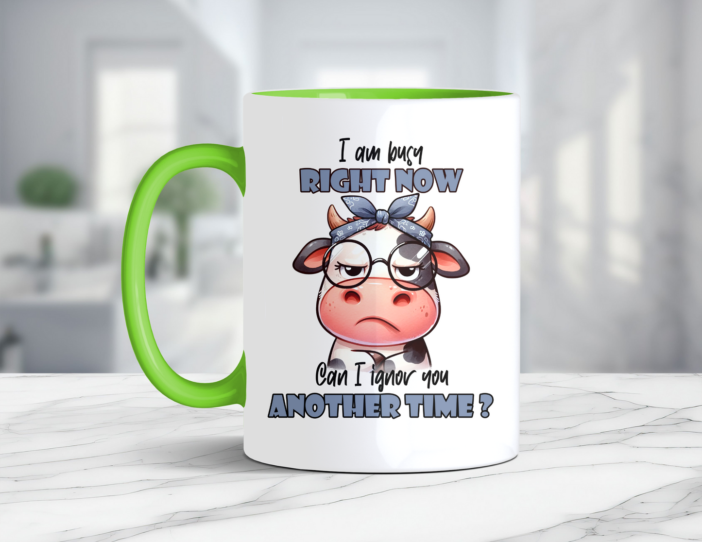 BUSY RIGHT NOW COW MUG