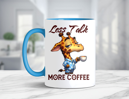 LESS TALK MORE COFFEE GIRAFFE MUG