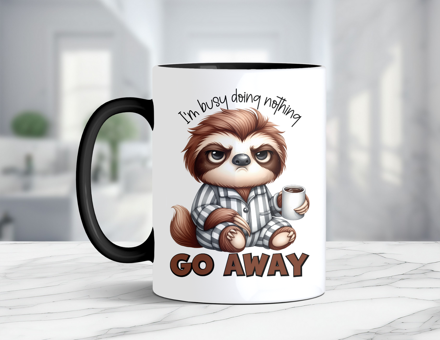 GO AWAY SLOTH MUG